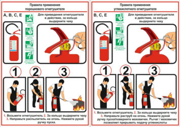 Меры безопасности с углекислотным огнетушителем