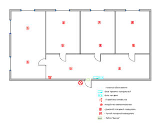 Пожарные извещатели на схеме