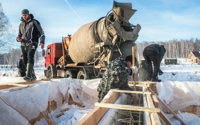 Заливка фундамента в мороз