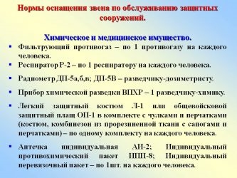 Нормы обеспечения противогазами работников предприятия