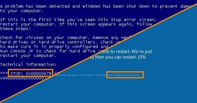 Ошибка 0x0000007b при загрузке Windows xp