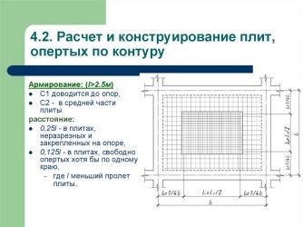 Расчет монолитной плиты перекрытия опертой по контуру