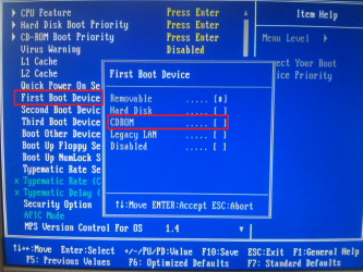 Как в биосе переключить загрузку с диска?
