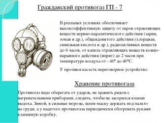 Как надевать противогаз ГП 7?