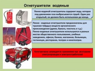 Жидкостные огнетушители их применение