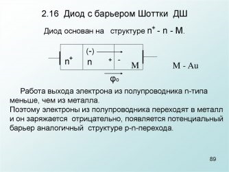 Барьер шоттки принцип работы