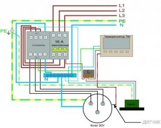 Подключение трехфазного котла отопления к электросети