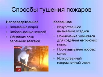 Каковы основные способы пожаротушения?