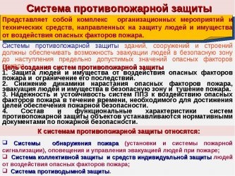 Что входит в систему противопожарной защиты?