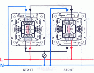 Как подключить выключатель с двумя клавишами legrand?