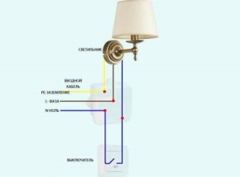 Как подключить бра через выключатель?