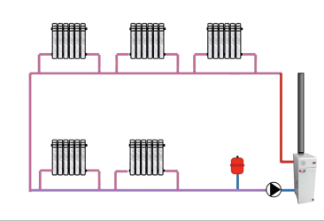Система отопления ленинградка в частном двухэтажном
