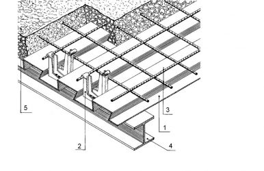 Монолитное перекрытие по металлическим балкам