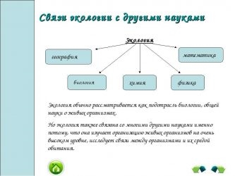 К каким наукам относится экология?