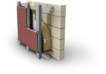 Конструкция вентилируемого фасада на металлическом каркасе