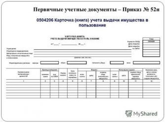 Карточка учета ТМЦ работника