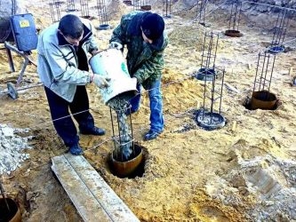 Заливка свайного фундамента своими руками