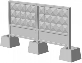Плита забора железобетонная