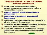 Основные функции системы обеспечения пожарной безопасности