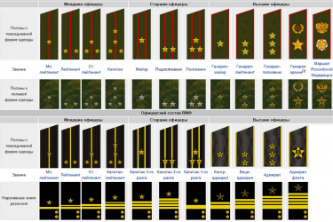 Виды погонов РФ