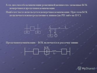 Продольная и поперечная компенсация реактивной мощности